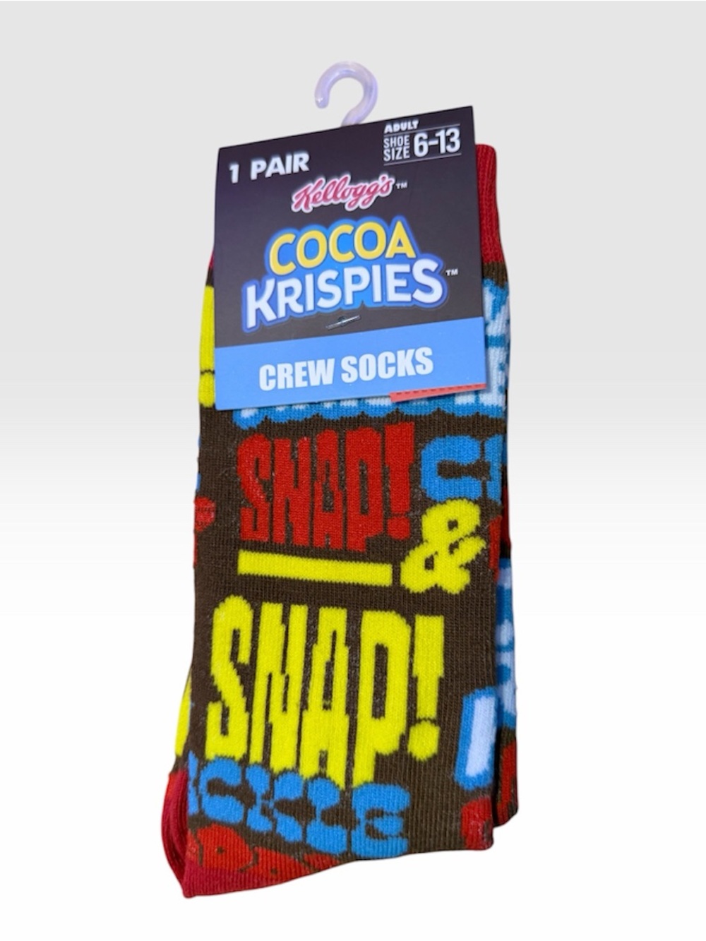⭐️ Bundle 5 for $13 • Kellogg's Cocoa Krispies Snack Graphic Crew Socks